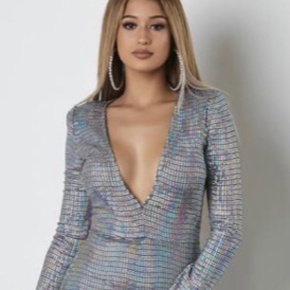 Honey Bum Silver Dime Piece Mini Dress size small - Picture 6 of 13